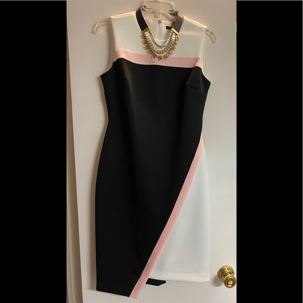 Color block scuba dress